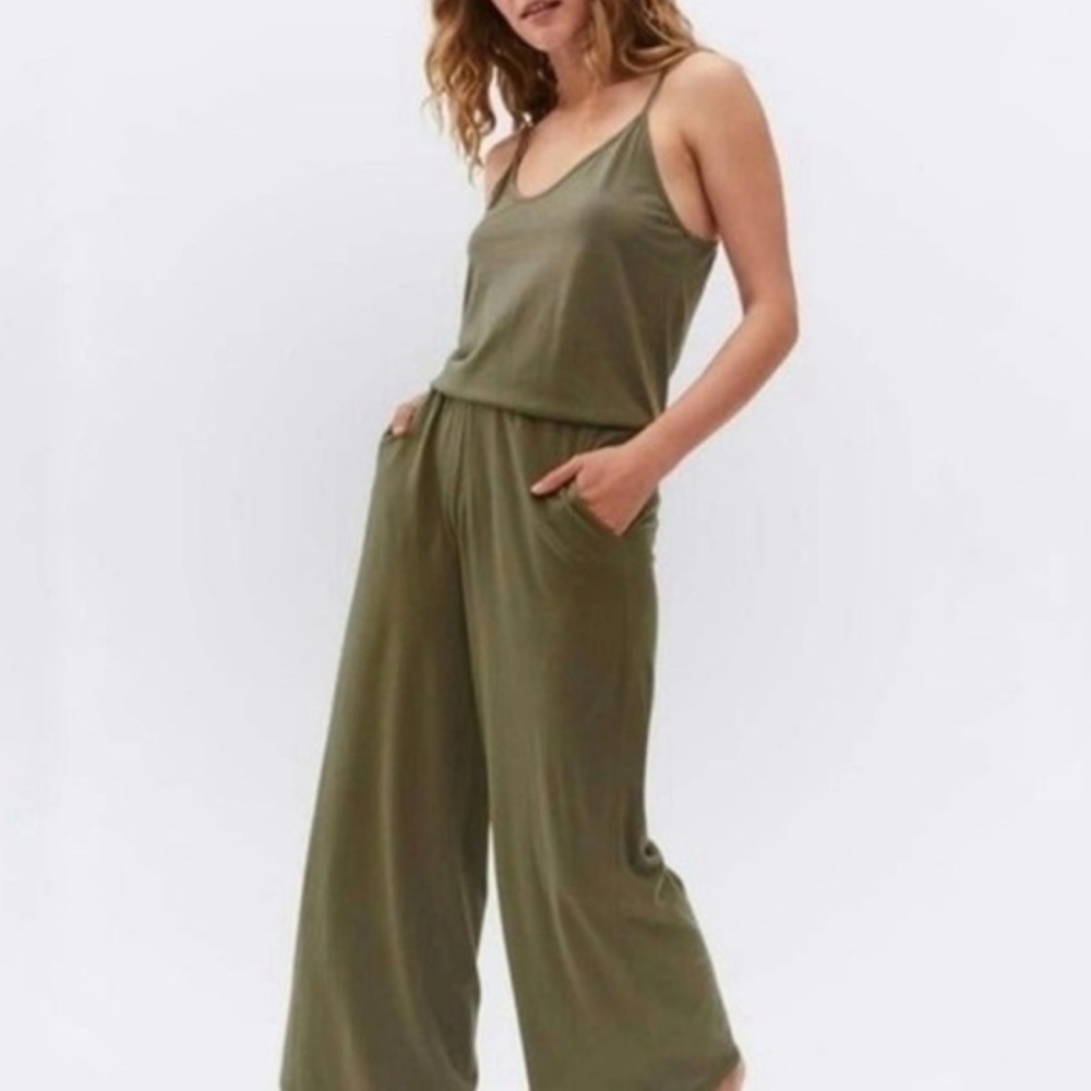 Michael Stars Wide Leg Jumpsuit Romper in Green Size Small